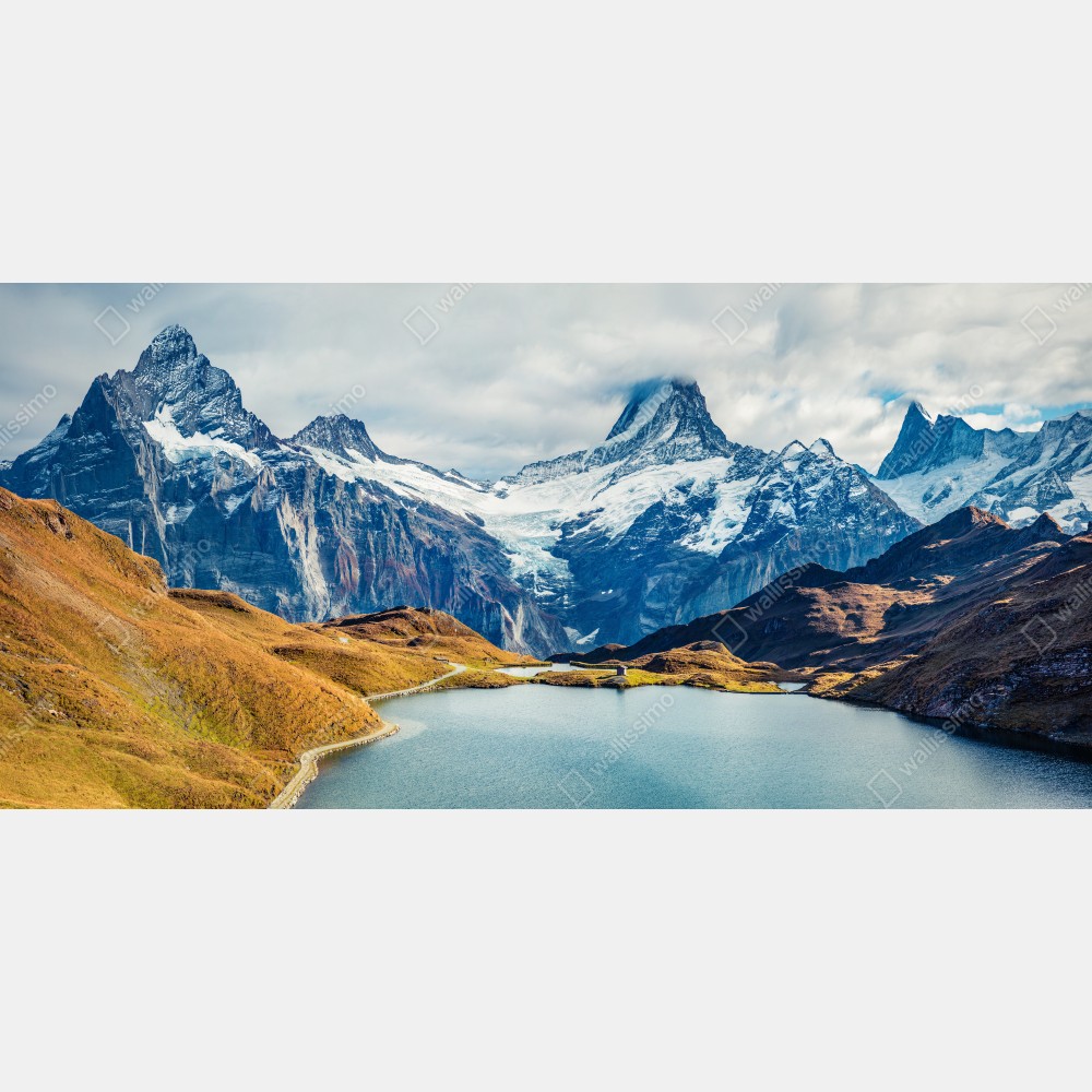 Tischaufkleber und Schreibtischaufkleber morgendliche aussicht am Bachalpsee, Schweizer Alpen – Wallnifity® Tischaufkleber und Schreibtischaufkleber morgendliche aussicht am Bachalpsee, Schweizer Alpen – Wallnifity®