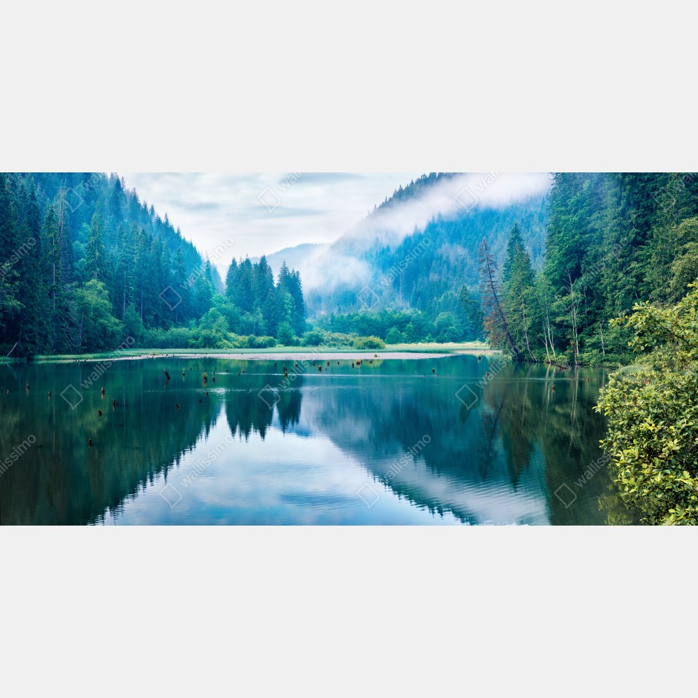 Tischaufkleber und Schreibtischaufkleber nebliger morgen am see Lacu Rosu, Rumänien – Wallnifity® Tischaufkleber und Schreibtischaufkleber nebliger morgen am see Lacu Rosu, Rumänien – Wallnifity®