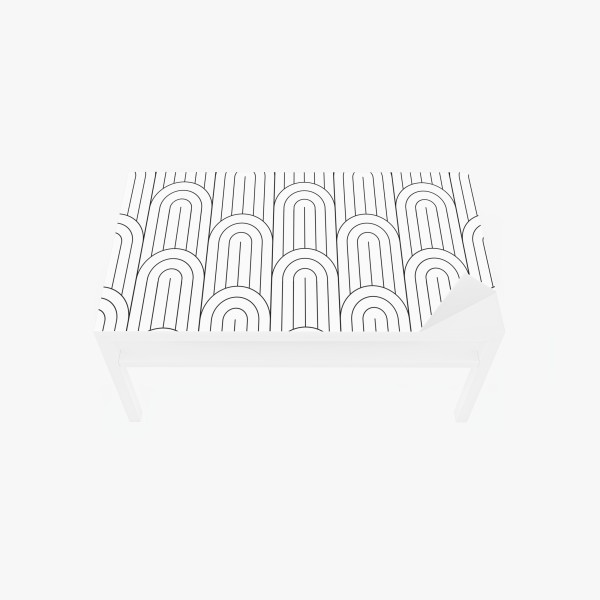 Tischaufkleber und Schreibtischaufkleber elegantes goldenes geometrisches blattmuster – Wallnifity®