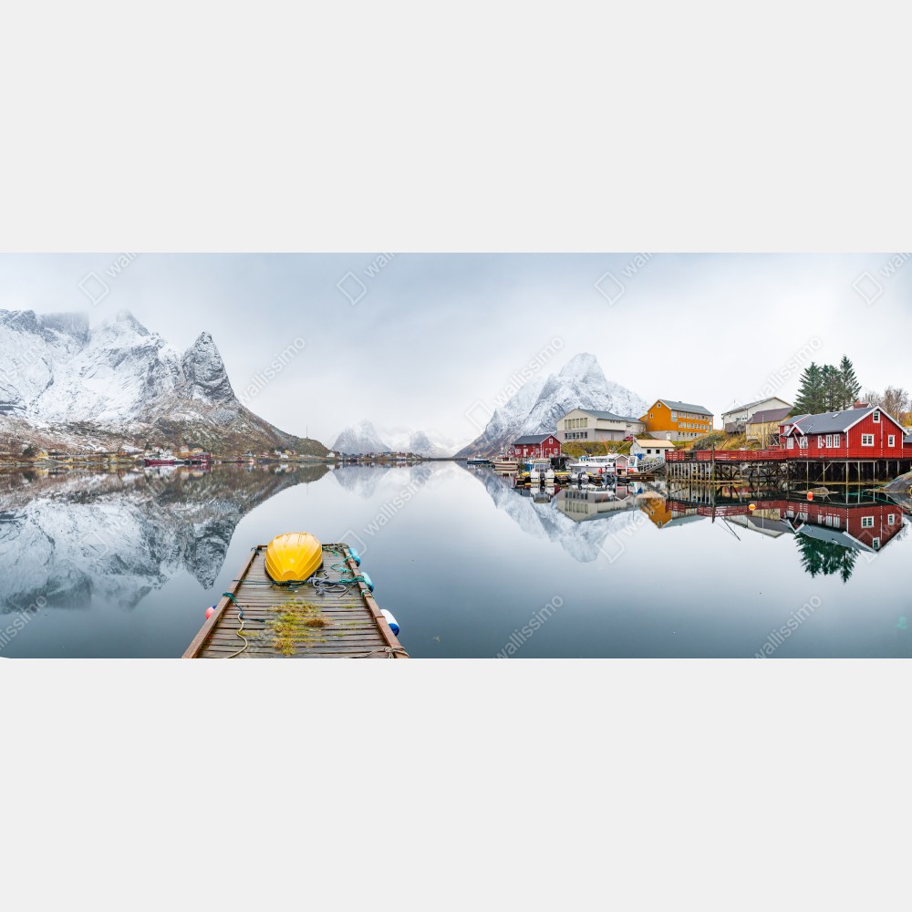 Tischaufkleber und Schreibtischaufkleber spiegelglatter fjord mit bergkulisse – Wallnifity® Tischaufkleber und Schreibtischaufkleber spiegelglatter fjord mit bergkulisse – Wallnifity®