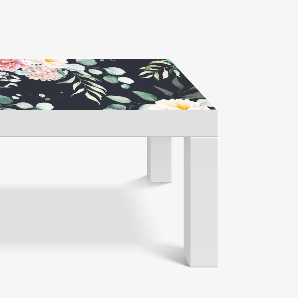 Tischaufkleber und Schreibtischaufkleber elegantes aquarell-blumenmuster auf dunklem hintergrund – Wallnifity® Tischaufkleber und Schreibtischaufkleber elegantes aquarell-blumenmuster auf dunklem hintergrund – Wallnifity®