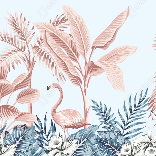 Tischaufkleber und Schreibtischaufkleber pastell tropischer flamingo garten – Wallnifity® Tischaufkleber und Schreibtischaufkleber pastell tropischer flamingo garten – Wallnifity®
