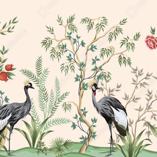 Tischaufkleber und Schreibtischaufkleber orientalischer kranichgarten – Wallnifity® Tischaufkleber und Schreibtischaufkleber orientalischer kranichgarten – Wallnifity®