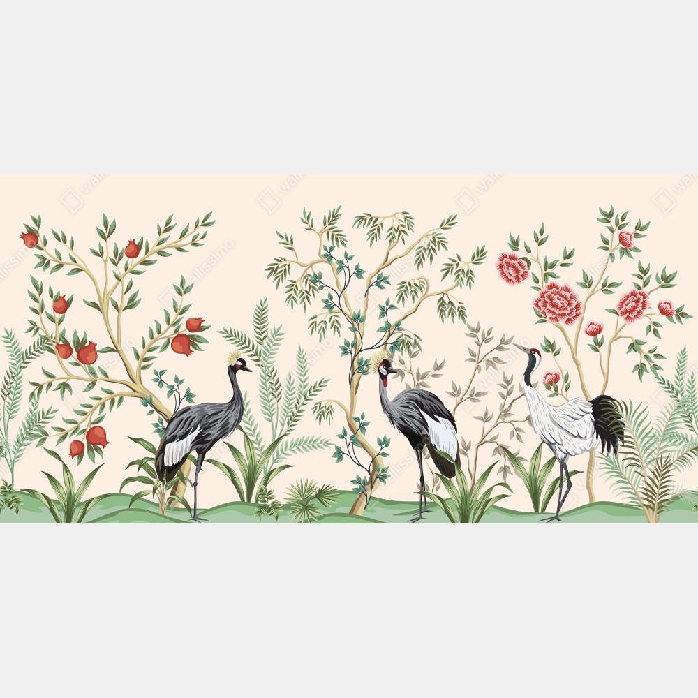 Tischaufkleber und Schreibtischaufkleber orientalischer kranichgarten – Wallnifity® Tischaufkleber und Schreibtischaufkleber orientalischer kranichgarten – Wallnifity®