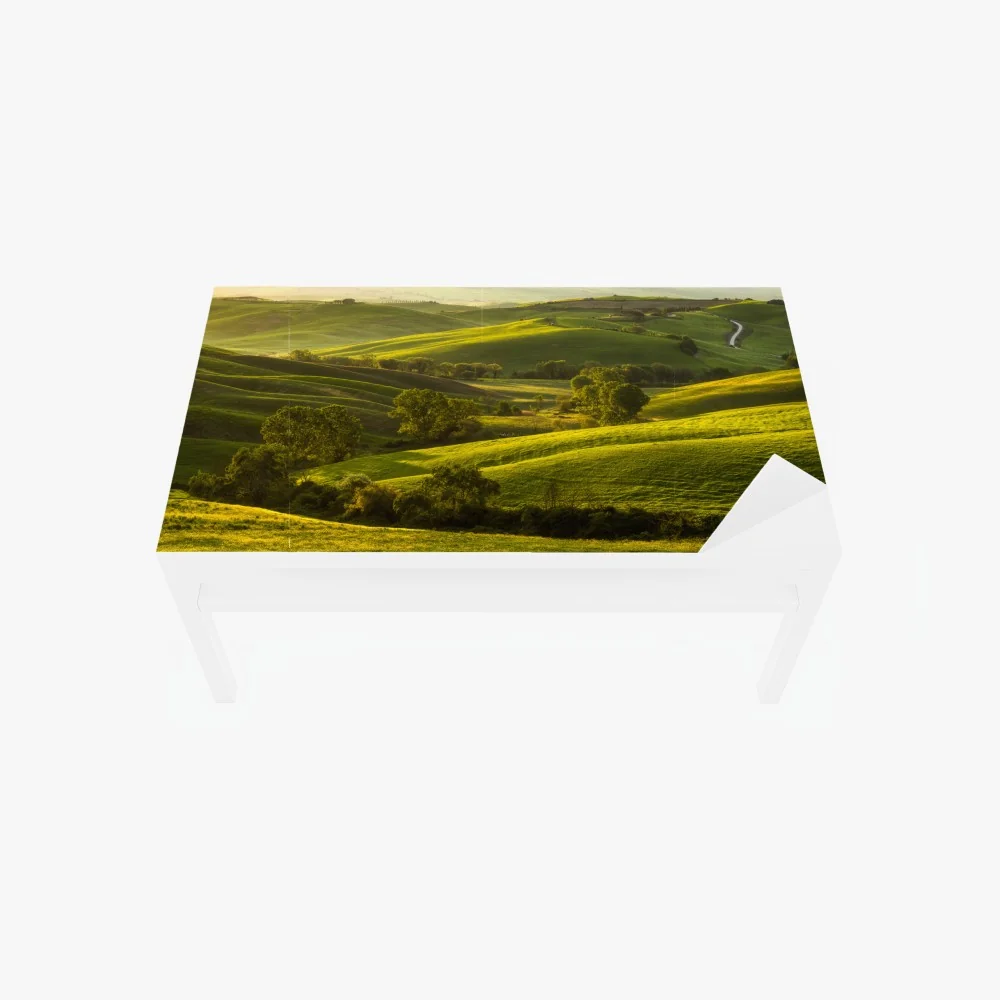 Tischaufkleber und Schreibtischaufkleber sonnenbeschienene grüne hügel – Wallnifity® Tischaufkleber und Schreibtischaufkleber sonnenbeschienene grüne hügel – Wallnifity®