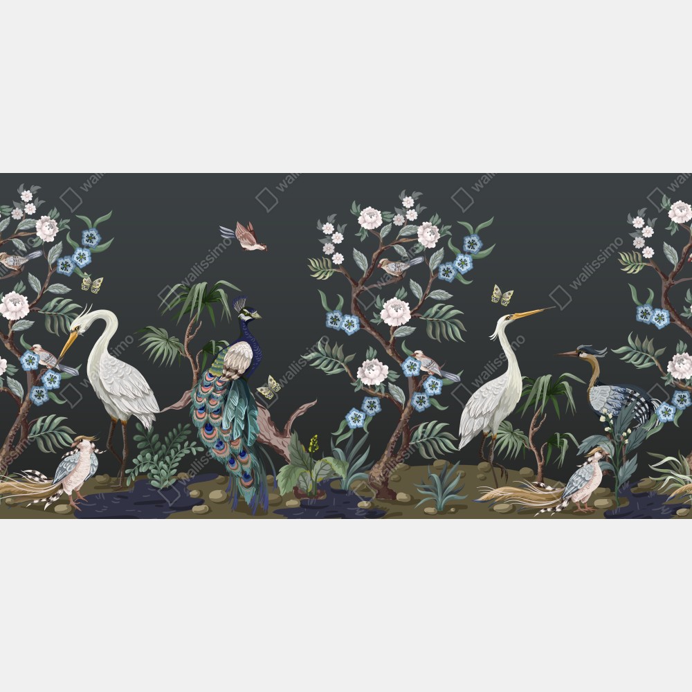 Tischaufkleber und Schreibtischaufkleber pfau und reiher im blumenmuster – Wallnifity® Tischaufkleber und Schreibtischaufkleber pfau und reiher im blumenmuster – Wallnifity®