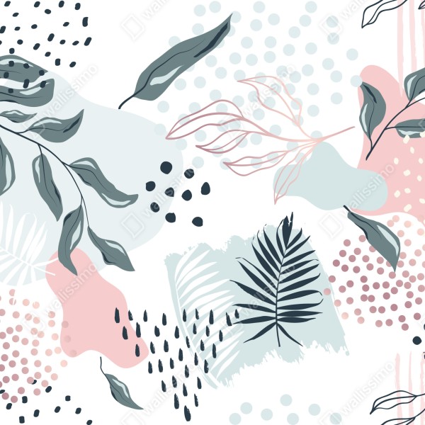 Tischaufkleber und Schreibtischaufkleber pastellfarbenes botanisches abstraktes muster – Wallnifity® Tischaufkleber und Schreibtischaufkleber pastellfarbenes botanisches abstraktes muster – Wallnifity®
