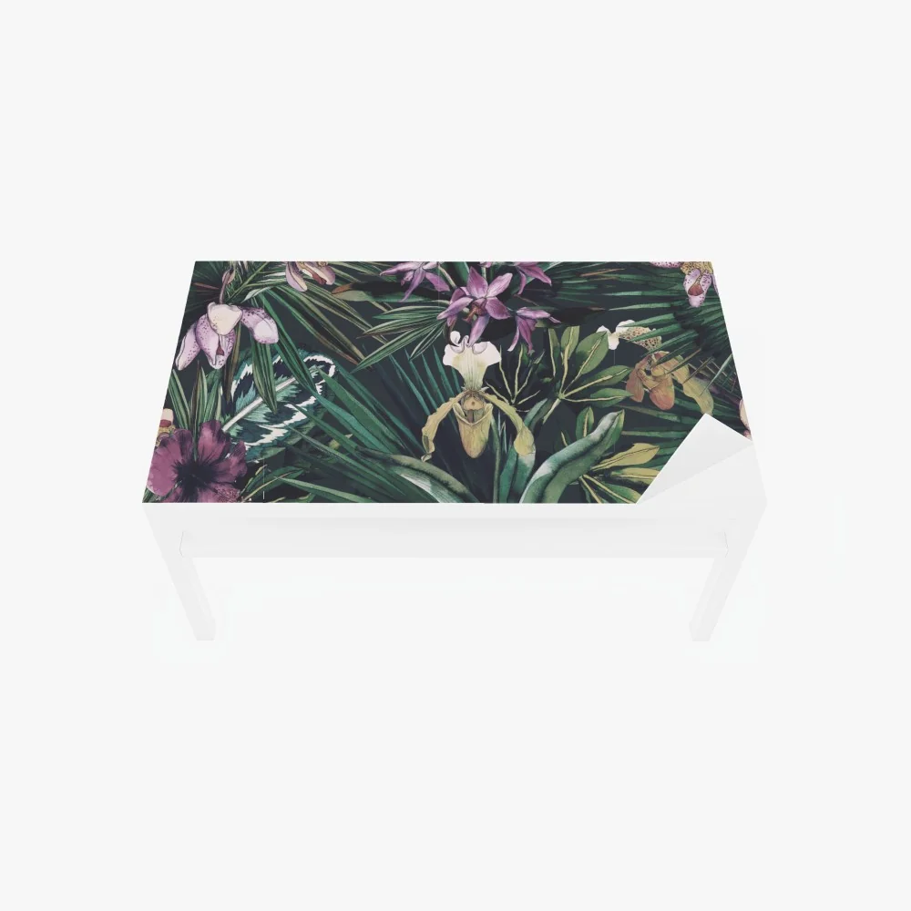 Tischaufkleber und Schreibtischaufkleber tropische orchideen in aquarell und palmblättern – Wallnifity® Tischaufkleber und Schreibtischaufkleber tropische orchideen in aquarell und palmblättern – Wallnifity®