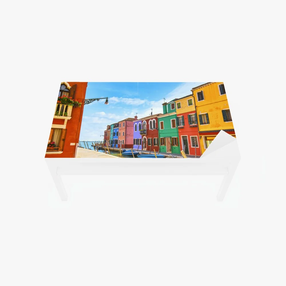 Tischaufkleber und Schreibtischaufkleber bunte kanalhäuser von Burano – Wallnifity® Tischaufkleber und Schreibtischaufkleber bunte kanalhäuser von Burano – Wallnifity®
