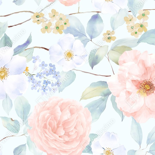 Tischaufkleber und Schreibtischaufkleber zarte pastellblumen in aquarell – Wallnifity® Tischaufkleber und Schreibtischaufkleber zarte pastellblumen in aquarell – Wallnifity®