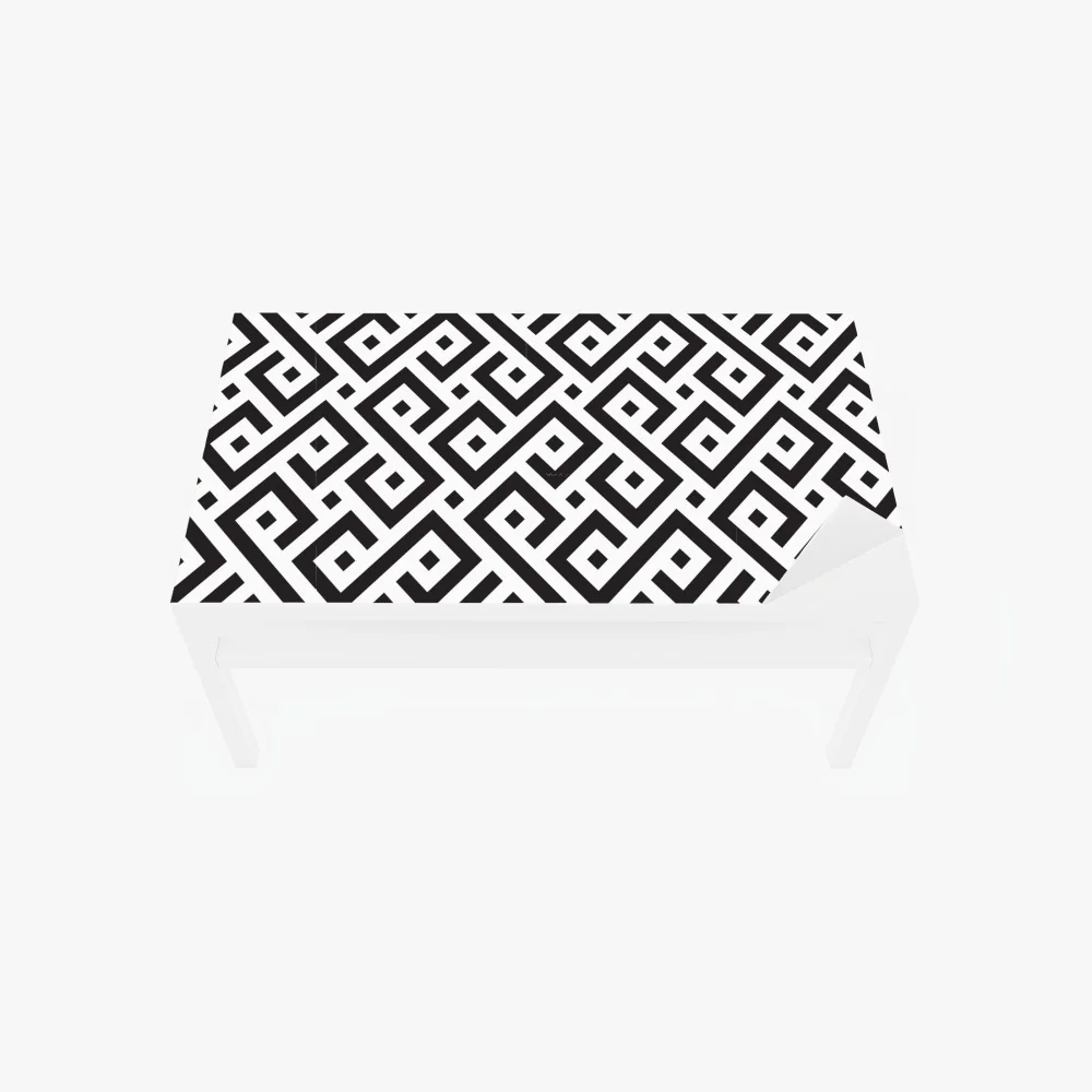 Tischaufkleber und Schreibtischaufkleber zeitloses schwarz-weiß geometrisches muster – Wallnifity® Tischaufkleber und Schreibtischaufkleber zeitloses schwarz-weiß geometrisches muster – Wallnifity®