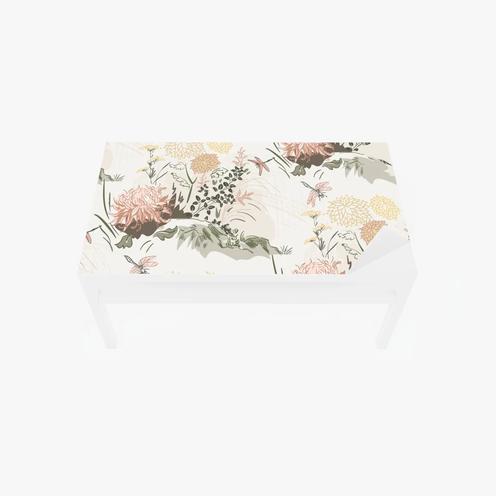 Tischaufkleber und Schreibtischaufkleber zartes pastell-blumenmuster – Wallnifity® Tischaufkleber und Schreibtischaufkleber zartes pastell-blumenmuster – Wallnifity®