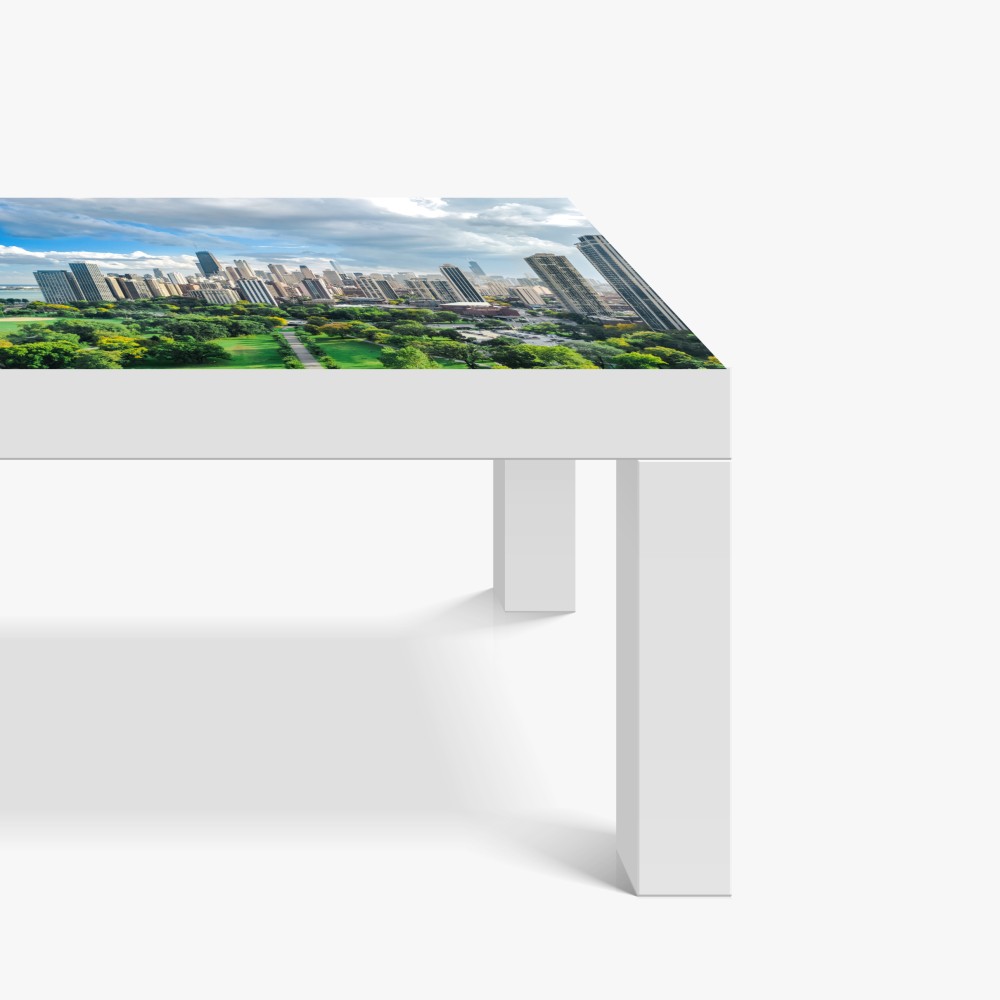 Tischaufkleber und Schreibtischaufkleber stadtpanorama über grünem park – Wallnifity® Tischaufkleber und Schreibtischaufkleber stadtpanorama über grünem park – Wallnifity®