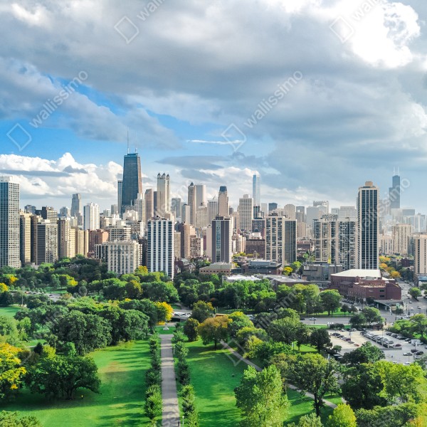Tischaufkleber und Schreibtischaufkleber stadtpanorama über grünem park – Wallnifity® Tischaufkleber und Schreibtischaufkleber stadtpanorama über grünem park – Wallnifity®