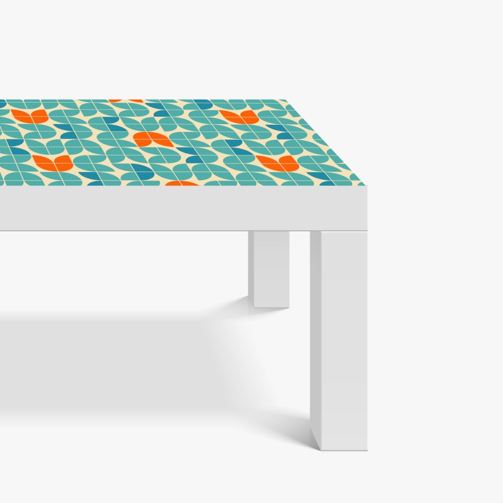 Tischaufkleber und Schreibtischaufkleber retro geometrisches fliesenmuster in türkis und orange – Wallnifity® Tischaufkleber und Schreibtischaufkleber retro geometrisches fliesenmuster in türkis und orange – Wallnifity®
