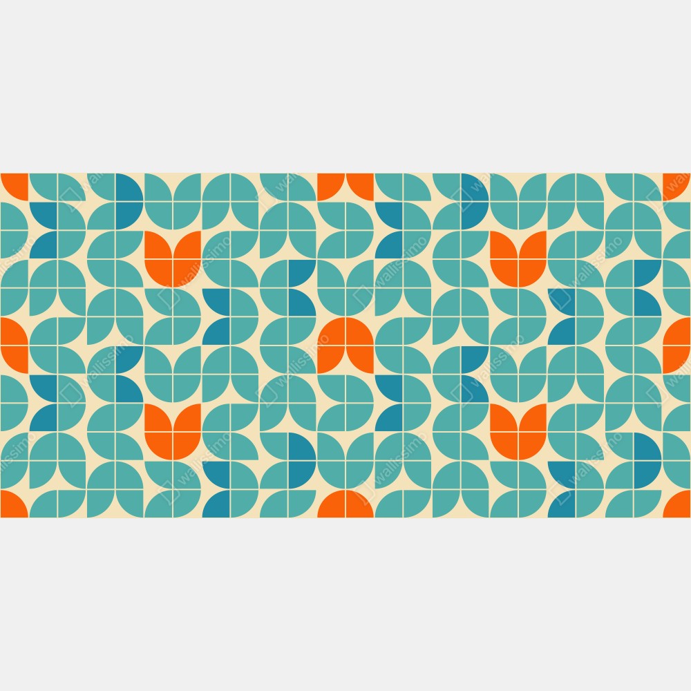 Tischaufkleber und Schreibtischaufkleber retro geometrisches fliesenmuster in türkis und orange – Wallnifity® Tischaufkleber und Schreibtischaufkleber retro geometrisches fliesenmuster in türkis und orange – Wallnifity®