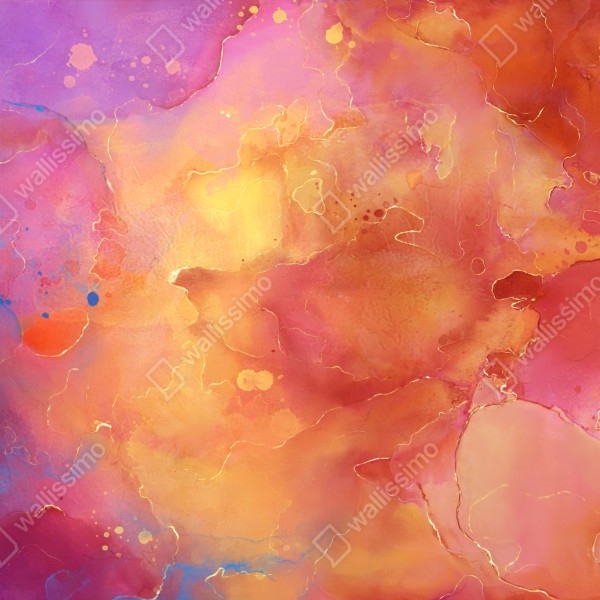 Tischaufkleber und Schreibtischaufkleber lebhafte aquarell-abstraktion in warmen tönen – Wallnifity® Tischaufkleber und Schreibtischaufkleber lebhafte aquarell-abstraktion in warmen tönen – Wallnifity®