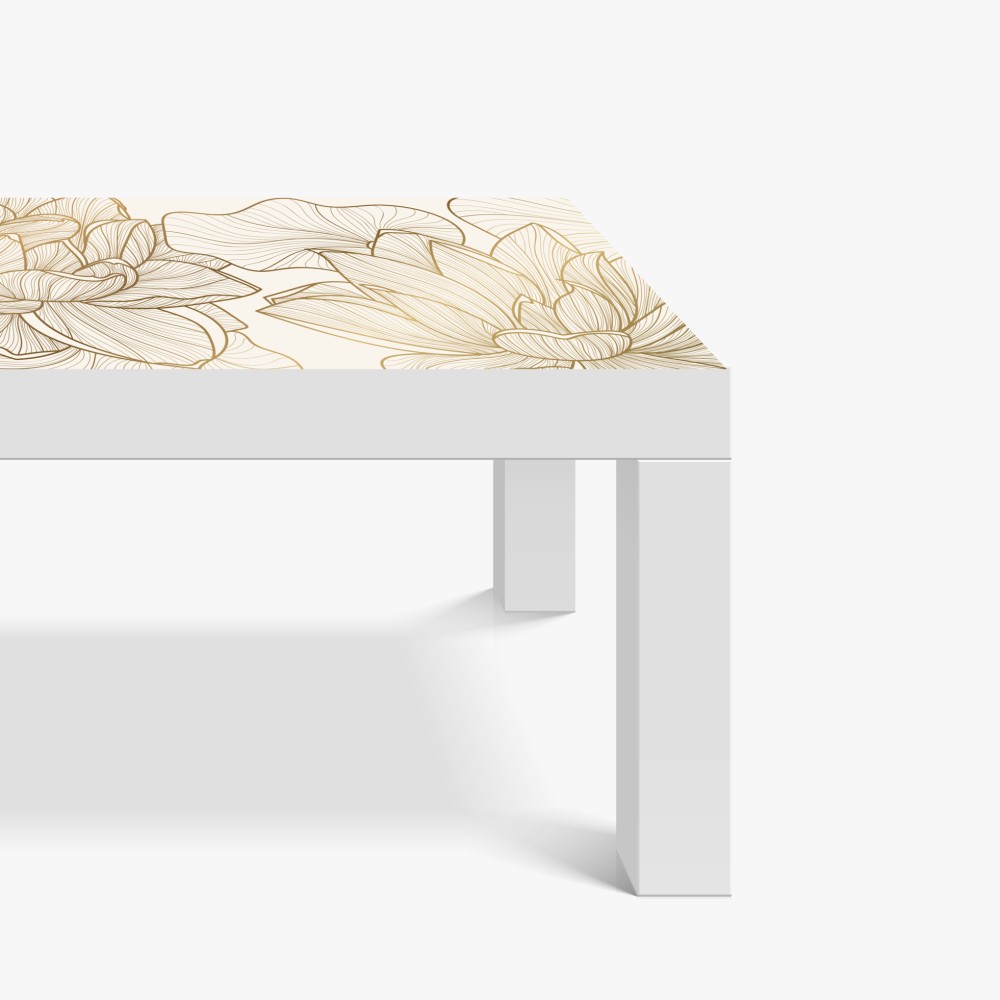 Tischaufkleber und Schreibtischaufkleber elegante goldene linien blumenillustration – Wallnifity® Tischaufkleber und Schreibtischaufkleber elegante goldene linien blumenillustration – Wallnifity®