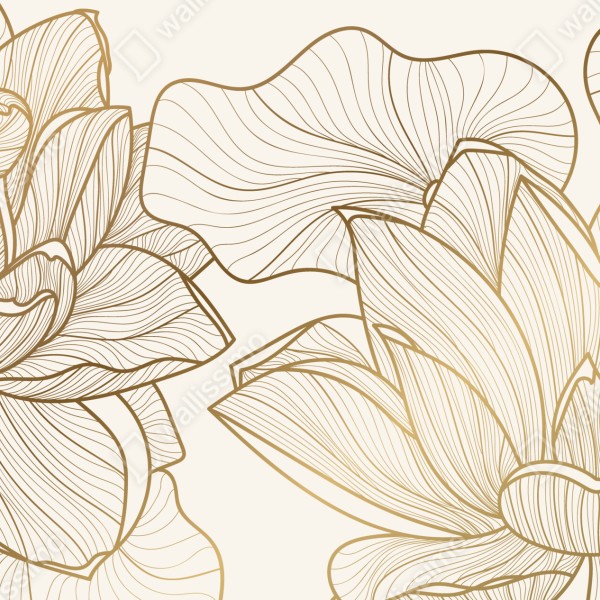 Tischaufkleber und Schreibtischaufkleber elegante goldene linien blumenillustration – Wallnifity® Tischaufkleber und Schreibtischaufkleber elegante goldene linien blumenillustration – Wallnifity®