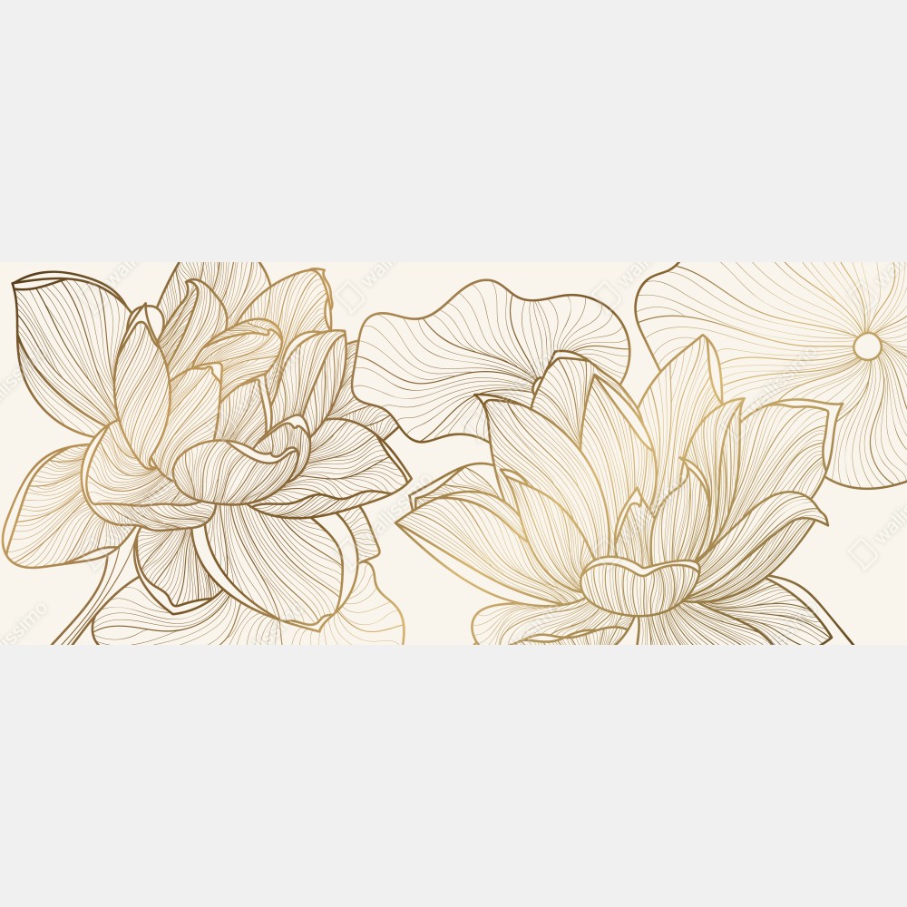 Tischaufkleber und Schreibtischaufkleber elegante goldene linien blumenillustration – Wallnifity® Tischaufkleber und Schreibtischaufkleber elegante goldene linien blumenillustration – Wallnifity®
