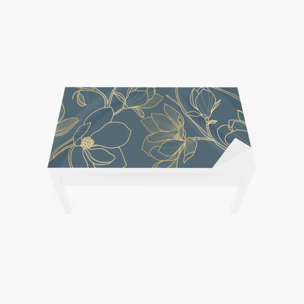 Tischaufkleber und Schreibtischaufkleber goldene magnolie auf türkisfarbenem hintergrund – Wallnifity® Tischaufkleber und Schreibtischaufkleber goldene magnolie auf türkisfarbenem hintergrund – Wallnifity®