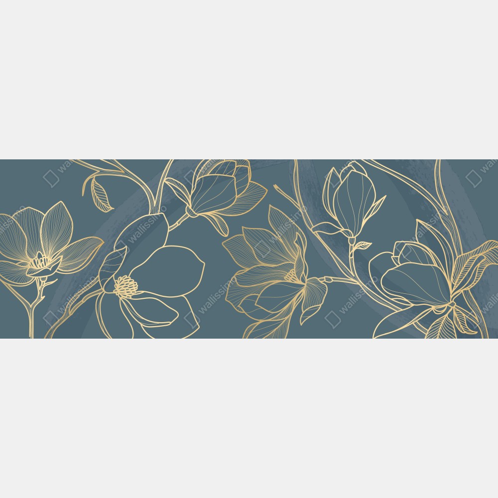 Tischaufkleber und Schreibtischaufkleber goldene magnolie auf türkisfarbenem hintergrund – Wallnifity® Tischaufkleber und Schreibtischaufkleber goldene magnolie auf türkisfarbenem hintergrund – Wallnifity®