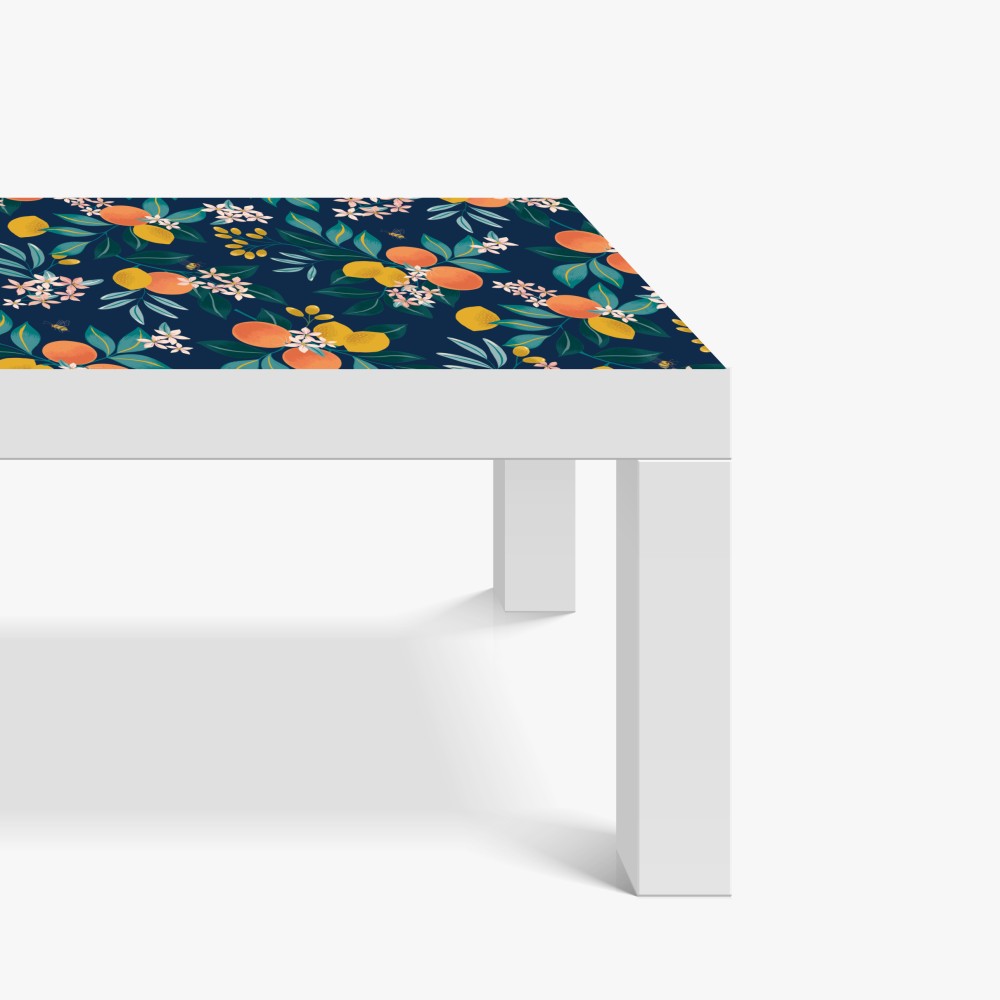 Tischaufkleber und Schreibtischaufkleber botanisches zitronen- und orangenmuster auf marineblauem hintergrund – Wallnifity® Tischaufkleber und Schreibtischaufkleber botanisches zitronen- und orangenmuster auf marineblauem hintergrund – Wallnifity®