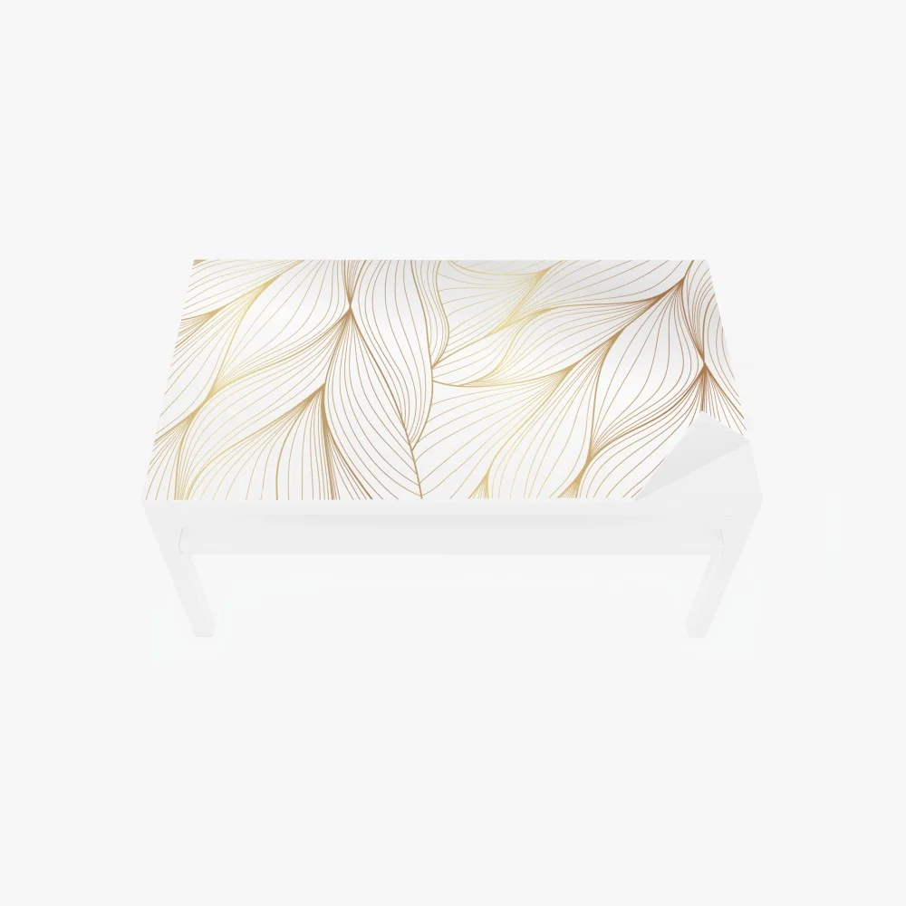Tischaufkleber und Schreibtischaufkleber goldene fließende linien abstraktes design – Wallnifity®