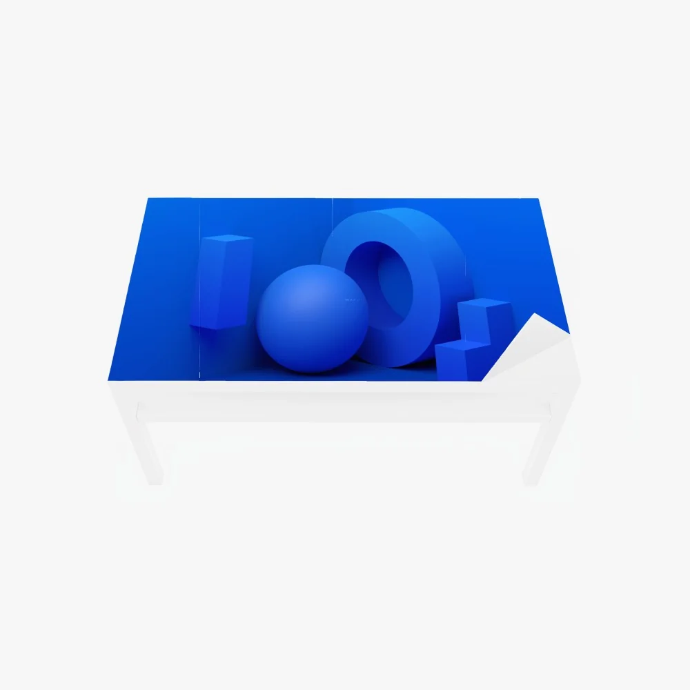 Tischaufkleber und Schreibtischaufkleber blaue geometrische 3d-komposition – Wallnifity® Tischaufkleber und Schreibtischaufkleber blaue geometrische 3d-komposition – Wallnifity®
