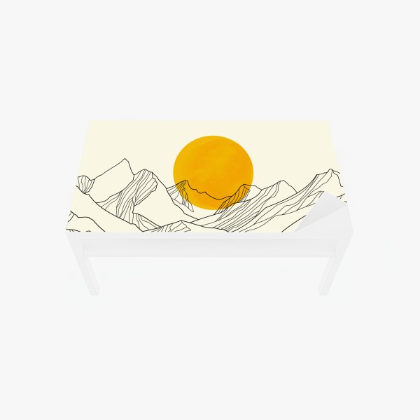 Tischaufkleber und Schreibtischaufkleber goldene wellen im japanischen stil – Wallnifity®