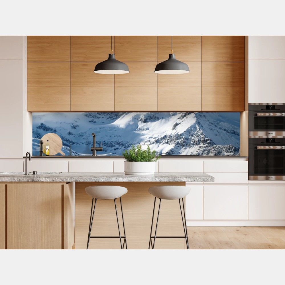 Repositionierbarer Aufkleber majestätischer alpiner gipfel im winter – Wallnifity® Repositionierbarer Aufkleber majestätischer alpiner gipfel im winter – Wallnifity®
