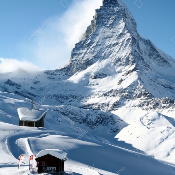 Repositionierbarer Aufkleber majestätischer alpiner gipfel im winter – Wallnifity® Repositionierbarer Aufkleber majestätischer alpiner gipfel im winter – Wallnifity®