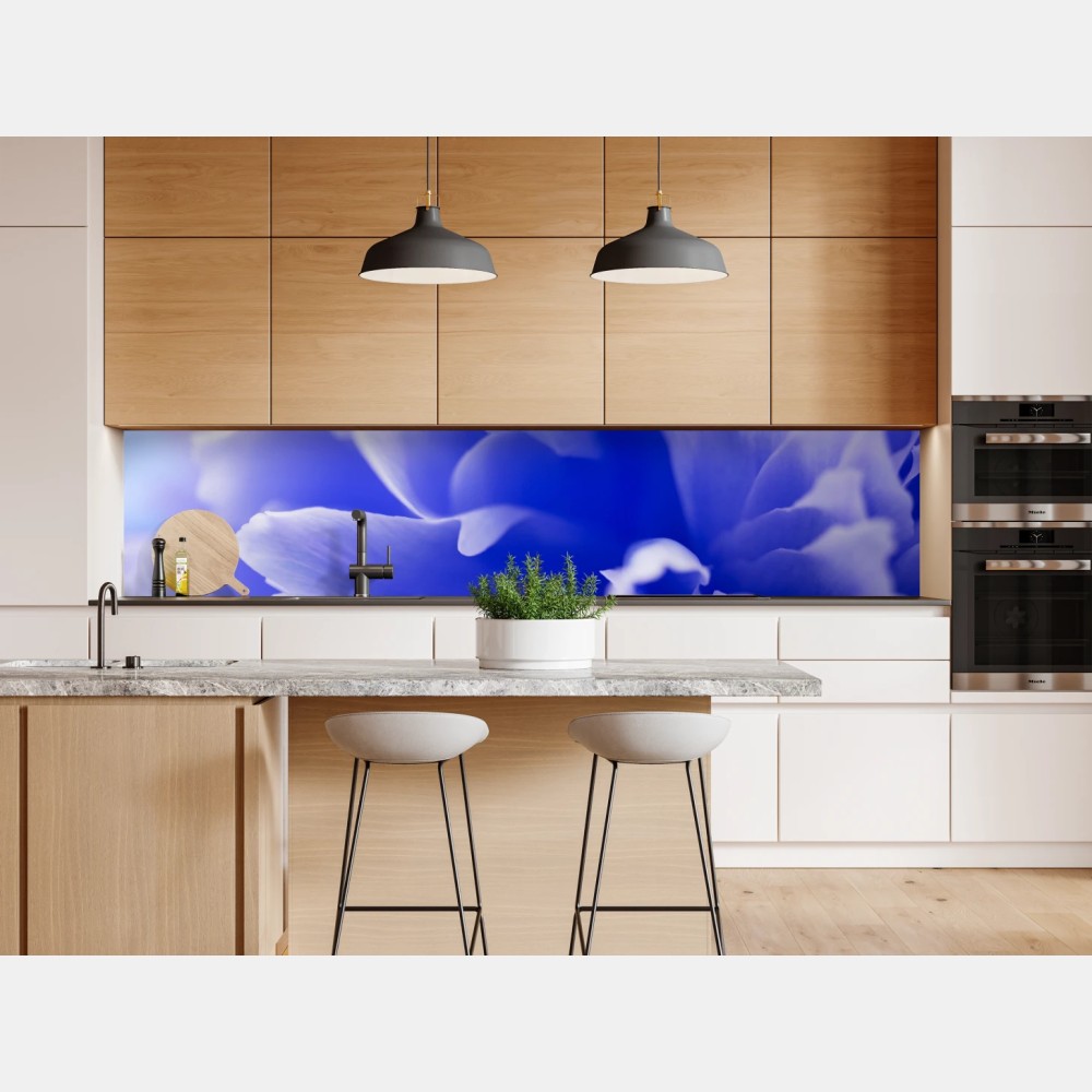 Repositionierbarer Aufkleber sanfte blaue abstrakte blume nahaufnahme – Wallnifity® Repositionierbarer Aufkleber sanfte blaue abstrakte blume nahaufnahme – Wallnifity®