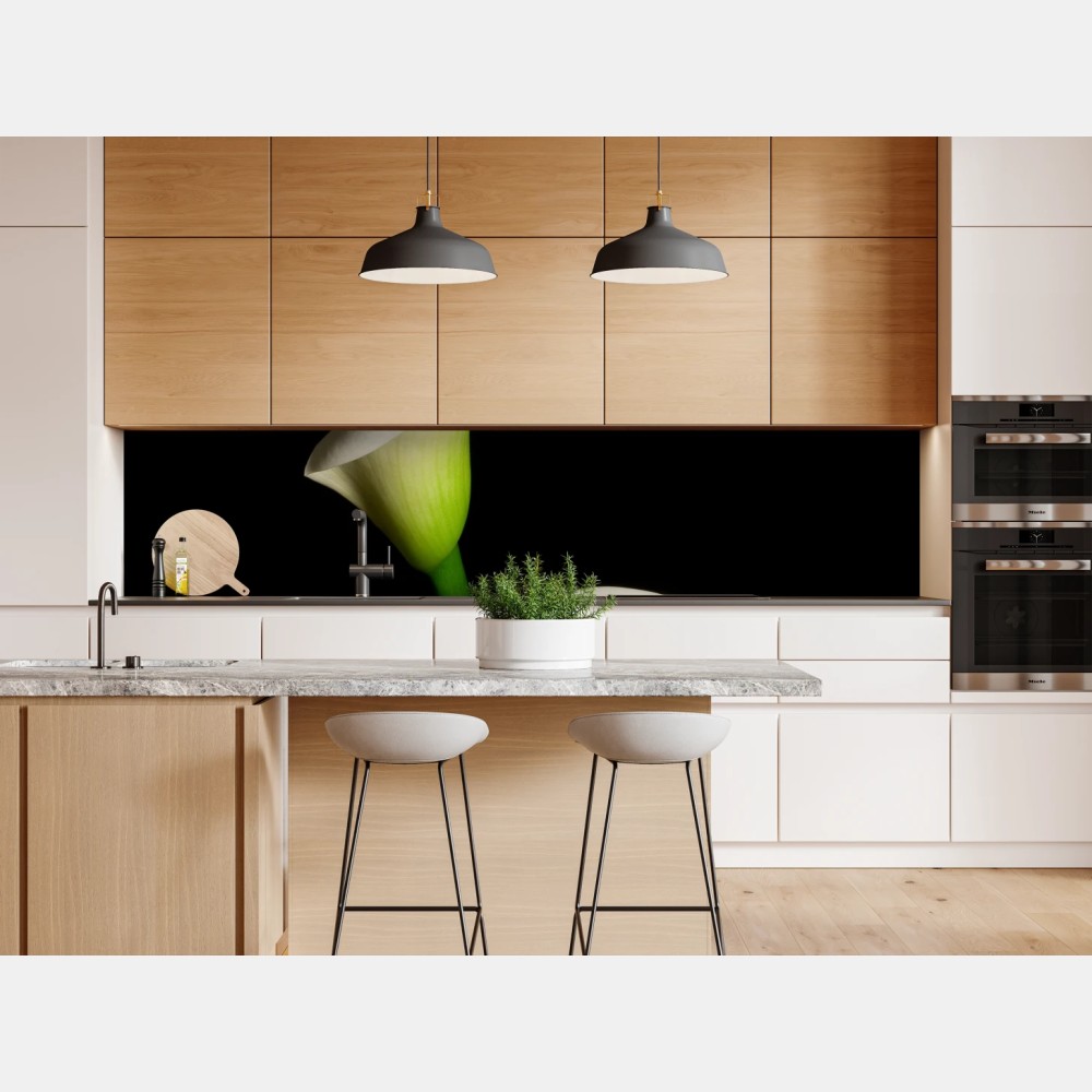 Repositionierbarer Aufkleber weiße calla vor schwarzem hintergrund – Wallnifity® Repositionierbarer Aufkleber weiße calla vor schwarzem hintergrund – Wallnifity®