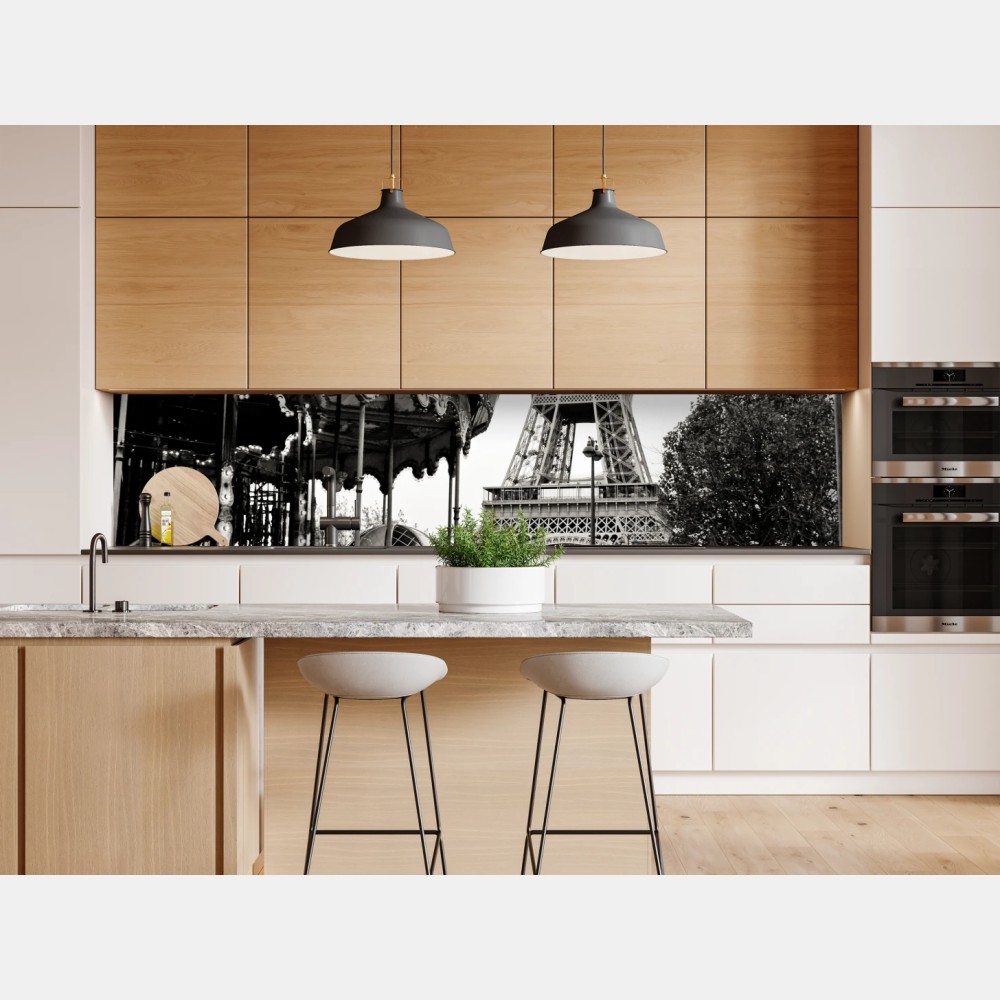 Repositionierbarer Aufkleber Eiffelturm und karussell in Paris – Wallnifity® Repositionierbarer Aufkleber Eiffelturm und karussell in Paris – Wallnifity®