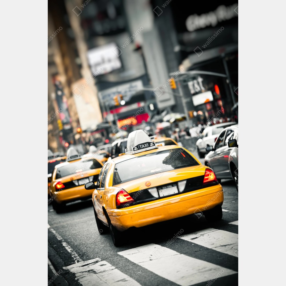 Repositionierbarer Aufkleber gelbes taxi in den straßen von New York – Wallnifity® Repositionierbarer Aufkleber gelbes taxi in den straßen von New York – Wallnifity®