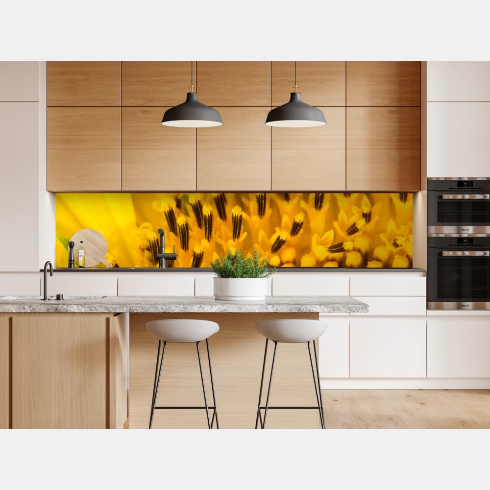 Repositionierbarer Aufkleber goldene sonnenblume nahaufnahme – Wallnifity® Repositionierbarer Aufkleber goldene sonnenblume nahaufnahme – Wallnifity®