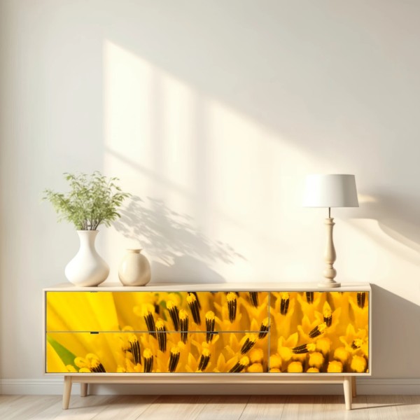 Repositionierbarer Aufkleber goldene sonnenblume nahaufnahme – Wallnifity® Repositionierbarer Aufkleber goldene sonnenblume nahaufnahme – Wallnifity®