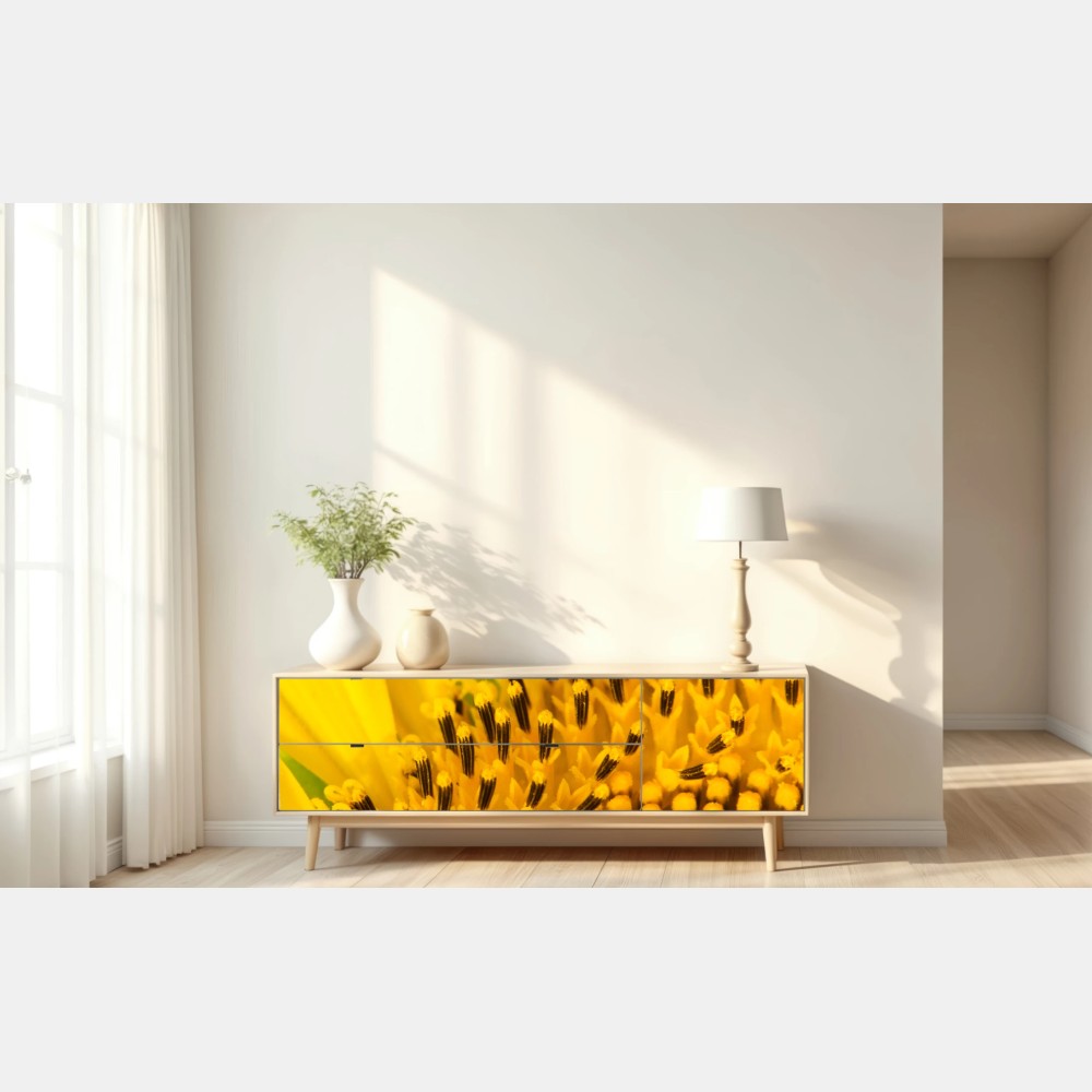 Repositionierbarer Aufkleber goldene sonnenblume nahaufnahme – Wallnifity® Repositionierbarer Aufkleber goldene sonnenblume nahaufnahme – Wallnifity®