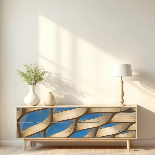 Repositionierbarer Aufkleber holzlamellen überdachung in Chicago – Wallnifity® Repositionierbarer Aufkleber holzlamellen überdachung in Chicago – Wallnifity®