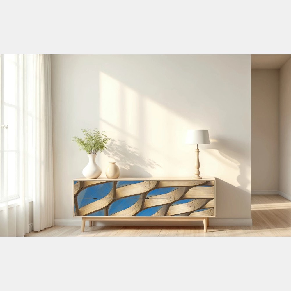 Repositionierbarer Aufkleber holzlamellen überdachung in Chicago – Wallnifity® Repositionierbarer Aufkleber holzlamellen überdachung in Chicago – Wallnifity®