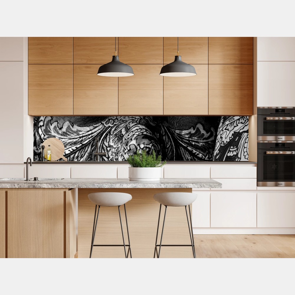 Repositionierbarer Aufkleber ornamentales porträt mit floralen mustern – Wallnifity® Repositionierbarer Aufkleber ornamentales porträt mit floralen mustern – Wallnifity®