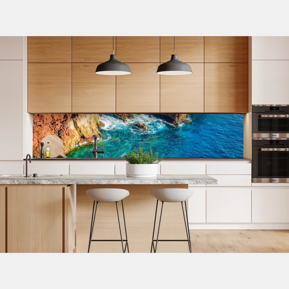 Repositionierbarer Aufkleber dramatische klippen und türkisfarbenes meer bei Punto Teno, Teneriffa – Wallnifity® Repositionierbarer Aufkleber dramatische klippen und türkisfarbenes meer bei Punto Teno, Teneriffa – Wallnifity®