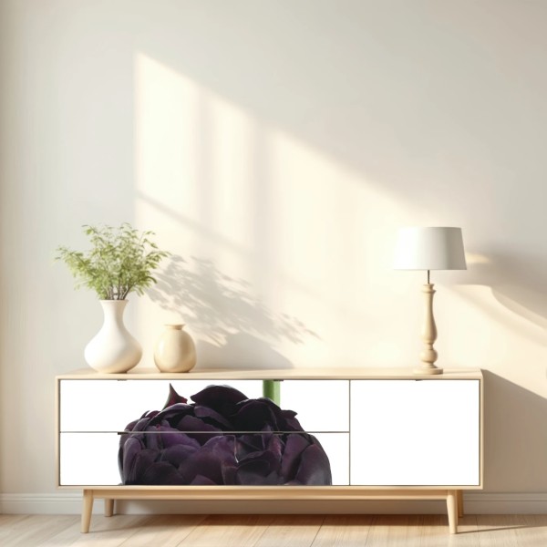 Repositionierbarer Aufkleber dunkle violette tulpen auf weißem hintergrund – Wallnifity® Repositionierbarer Aufkleber dunkle violette tulpen auf weißem hintergrund – Wallnifity®