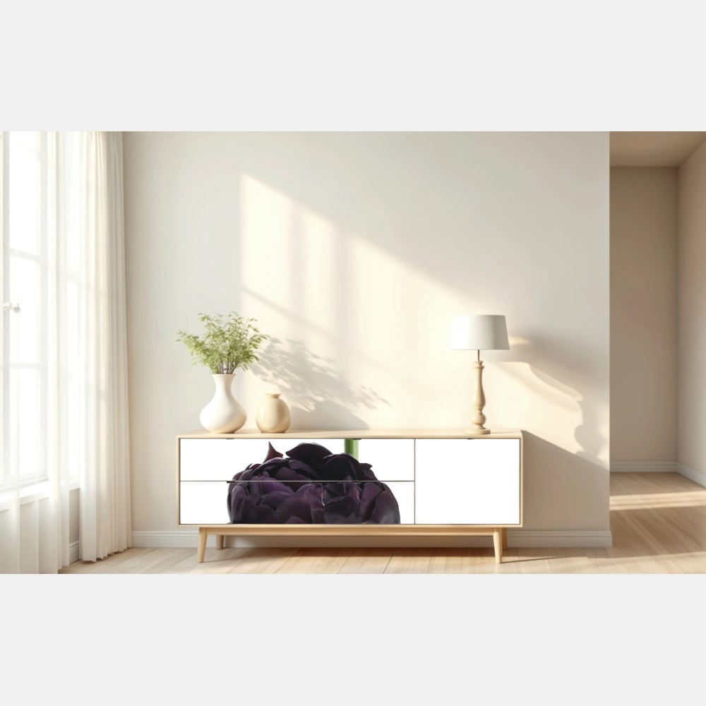 Repositionierbarer Aufkleber dunkle violette tulpen auf weißem hintergrund – Wallnifity® Repositionierbarer Aufkleber dunkle violette tulpen auf weißem hintergrund – Wallnifity®