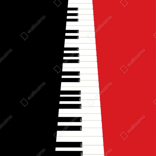 Repositionierbarer Aufkleber schwarz-rotes klavier-tastatur motiv – Wallnifity® Repositionierbarer Aufkleber schwarz-rotes klavier-tastatur motiv – Wallnifity®