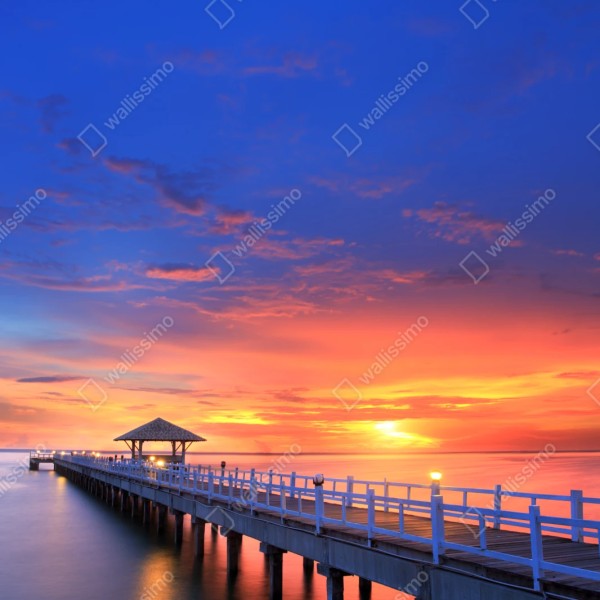 Repositionierbarer Aufkleber mole bei sonnenuntergang am strand – Wallnifity® Repositionierbarer Aufkleber mole bei sonnenuntergang am strand – Wallnifity®
