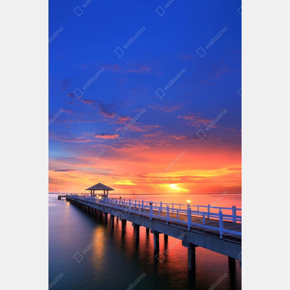 Repositionierbarer Aufkleber mole bei sonnenuntergang am strand – Wallnifity® Repositionierbarer Aufkleber mole bei sonnenuntergang am strand – Wallnifity®