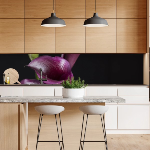 Repositionierbarer Aufkleber elegante violette und weiße callas – Wallnifity® Repositionierbarer Aufkleber elegante violette und weiße callas – Wallnifity®