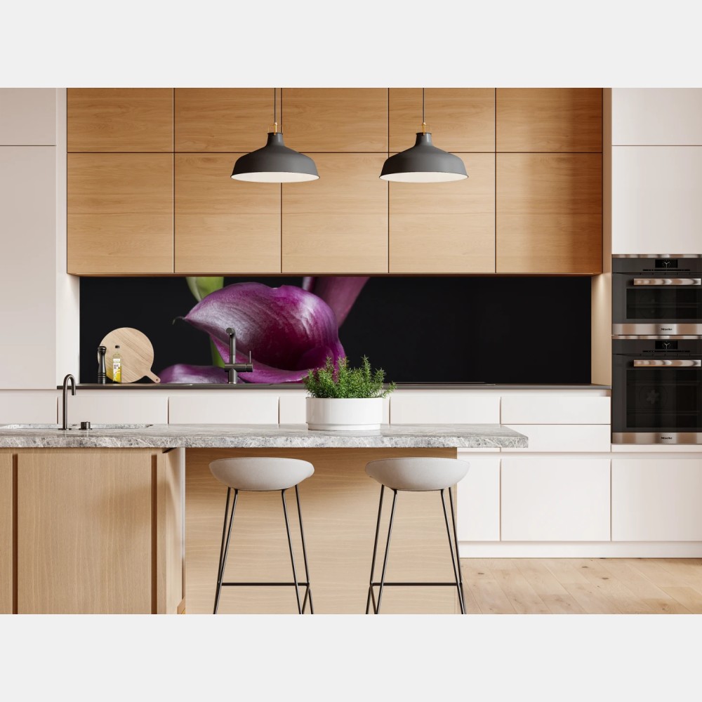 Repositionierbarer Aufkleber elegante violette und weiße callas – Wallnifity® Repositionierbarer Aufkleber elegante violette und weiße callas – Wallnifity®